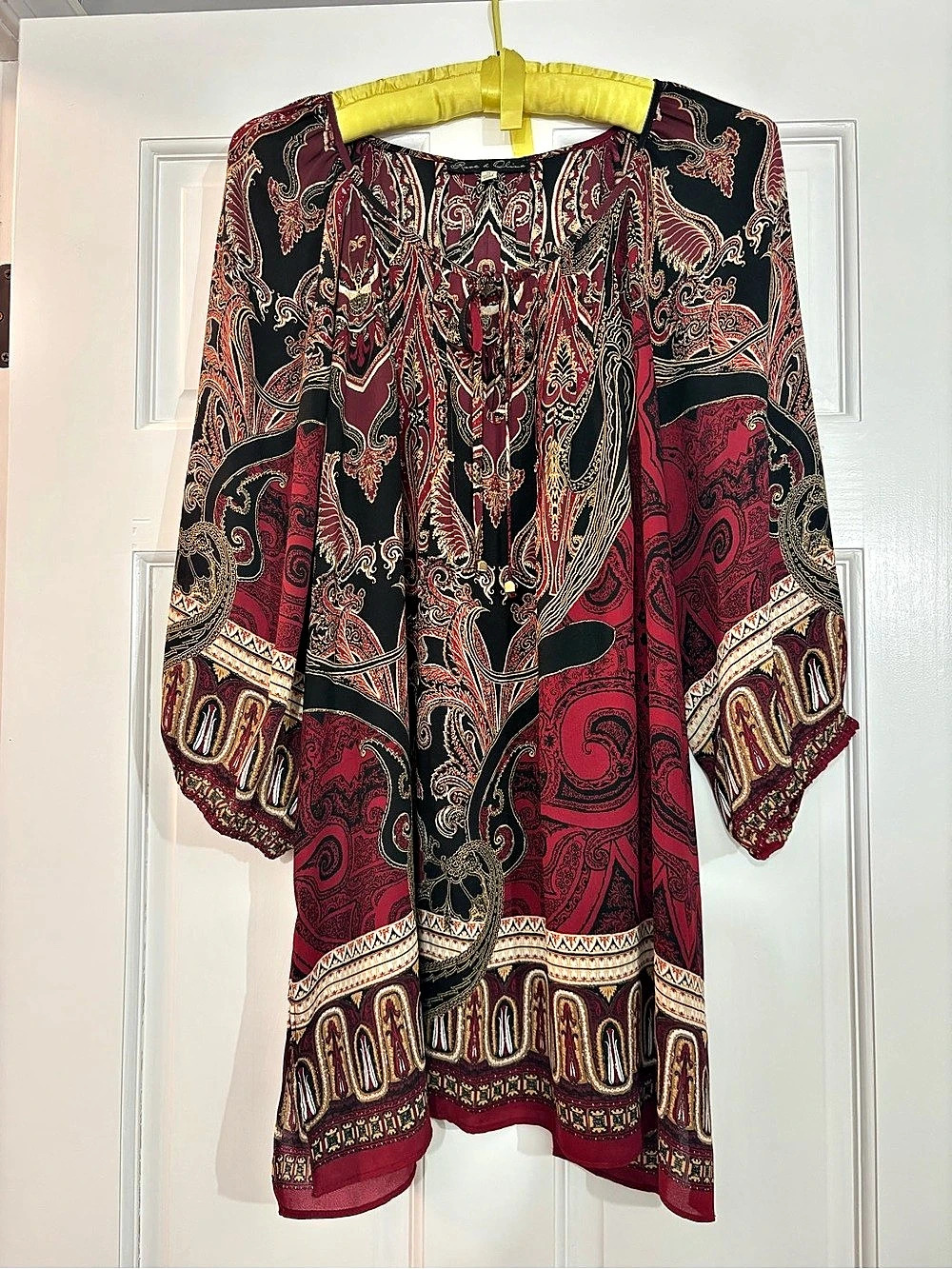 Grace & Olive Flowy Paisley Tunic in Red & Black Size 1X